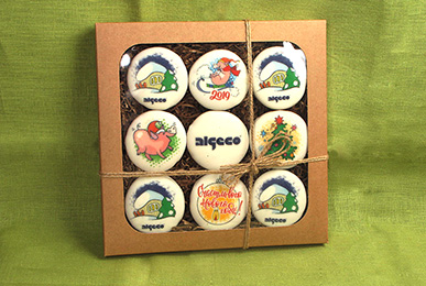 печенье с логотипом